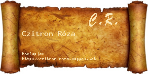 Czitron Róza névjegykártya